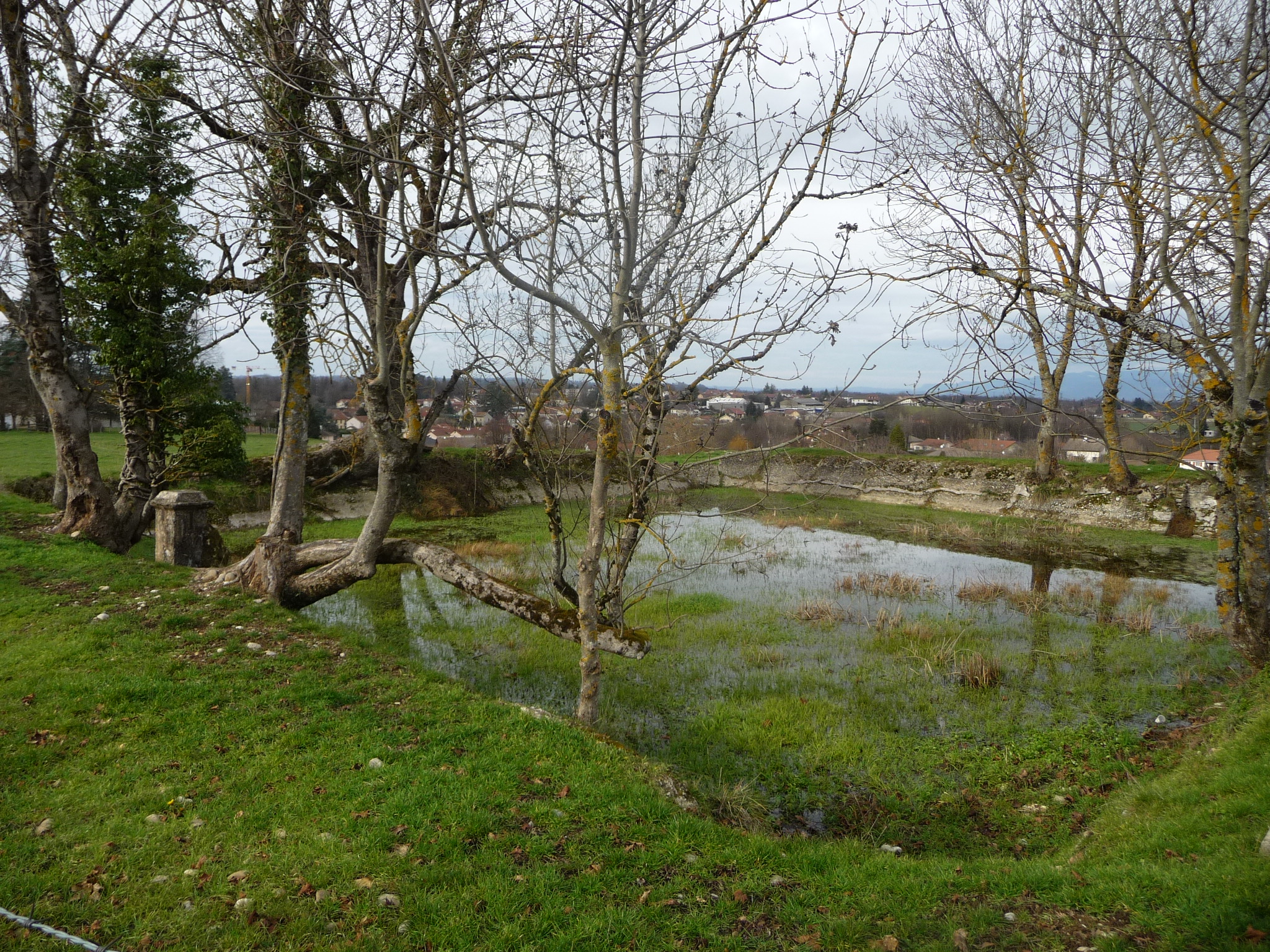 Le bassin près du château au bord de la route