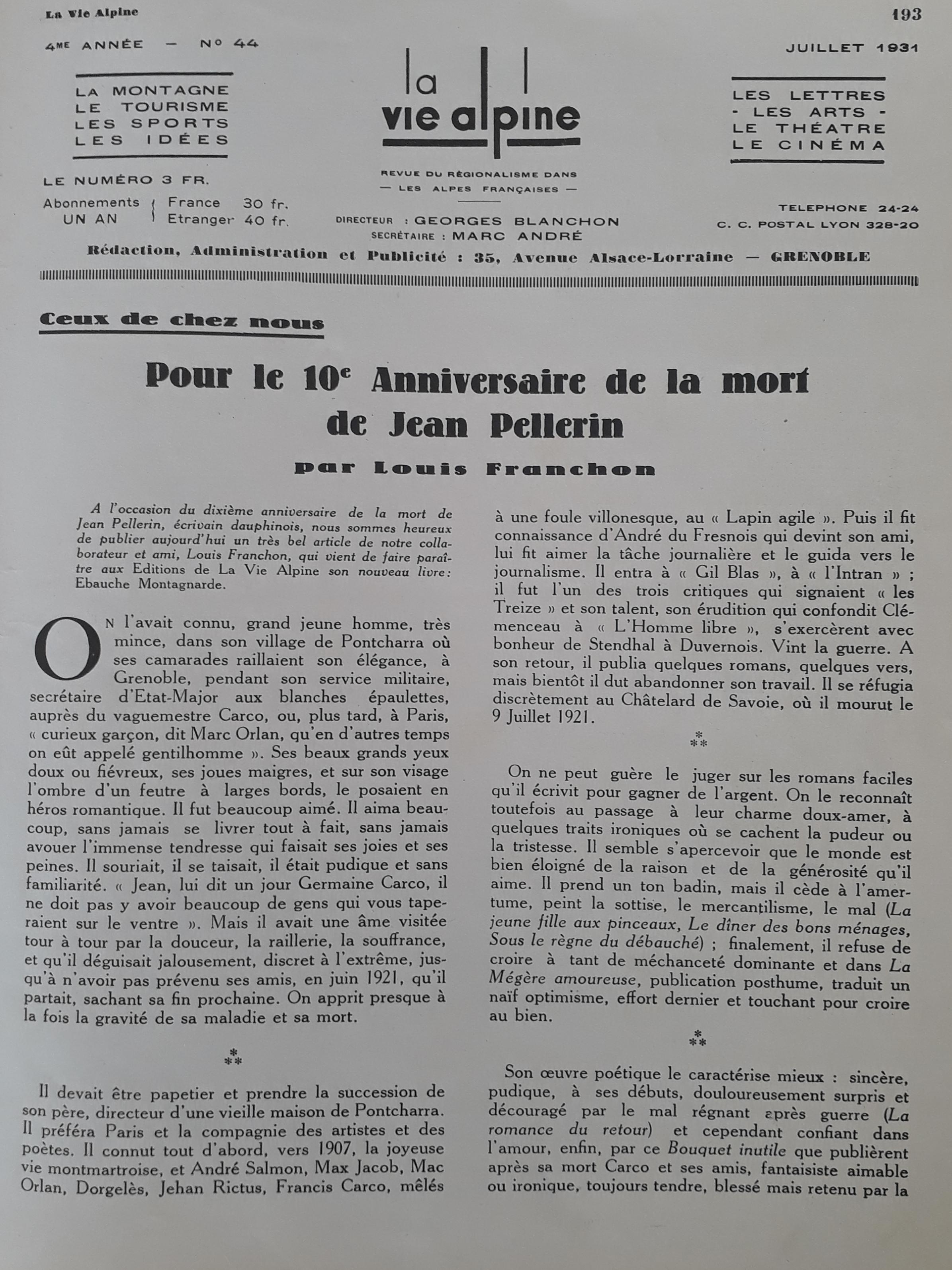 Revue La Vie Alpine page 2